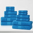 thumbnail image 1 of Superior Eco-Friendly Cotton Solid 12-Piece Aster Blue Towel Set, 1 of 8