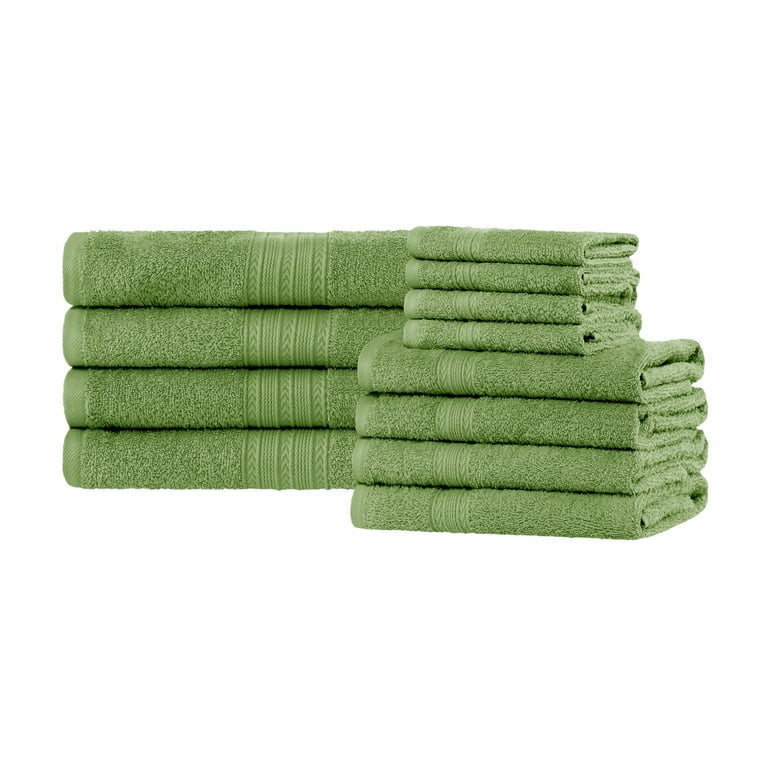 Superior Eco-Friendly Cotton Solid 12-Piece Terrace Green