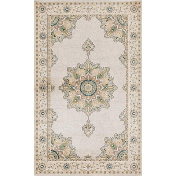 Superior Edeline Medallion Oriental Indoor Area Rug, 8' x 10', Beige