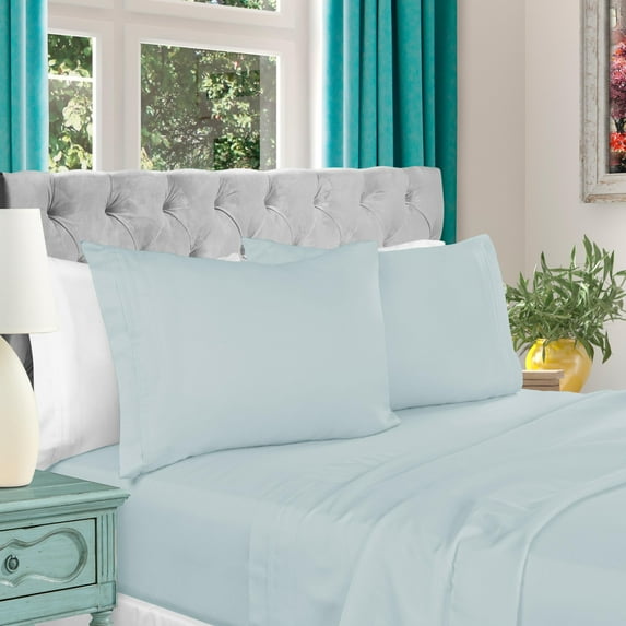 Superior Egyptian Cotton 1000 TC Extra Deep Pocket Baby Blue Sheets, King