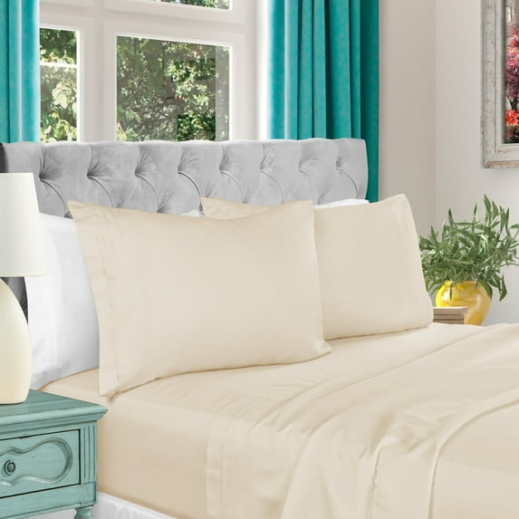 Superior Egyptian Cotton 1000 TC Extra Deep Pocket Ivory Sheets, California King