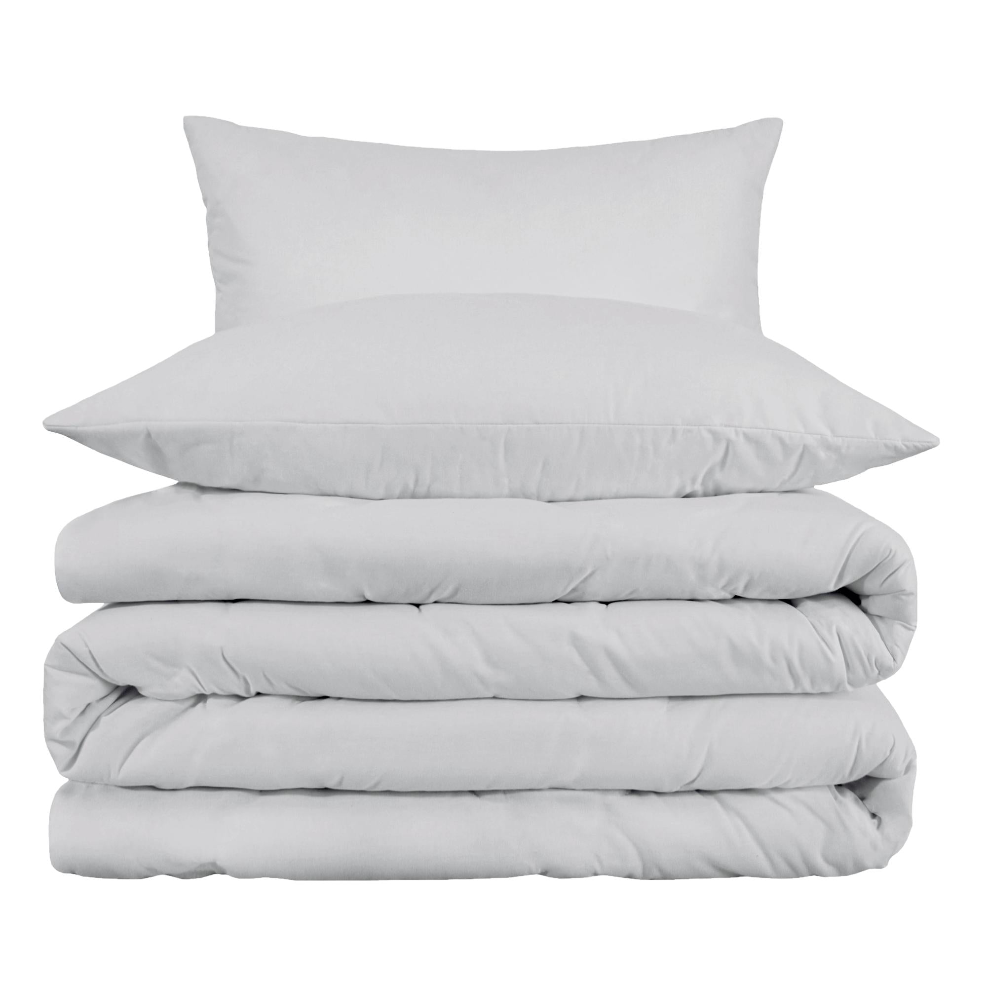 Superior Egyptian Cotton Duvet Cover Set, Full/ Queen, Platinum