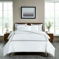 thumbnail image 1 of Superior Egyptian Cotton 1200 TC Embroidered White/Navy Blue Duvet Set, Full/Queen, 1 of 8
