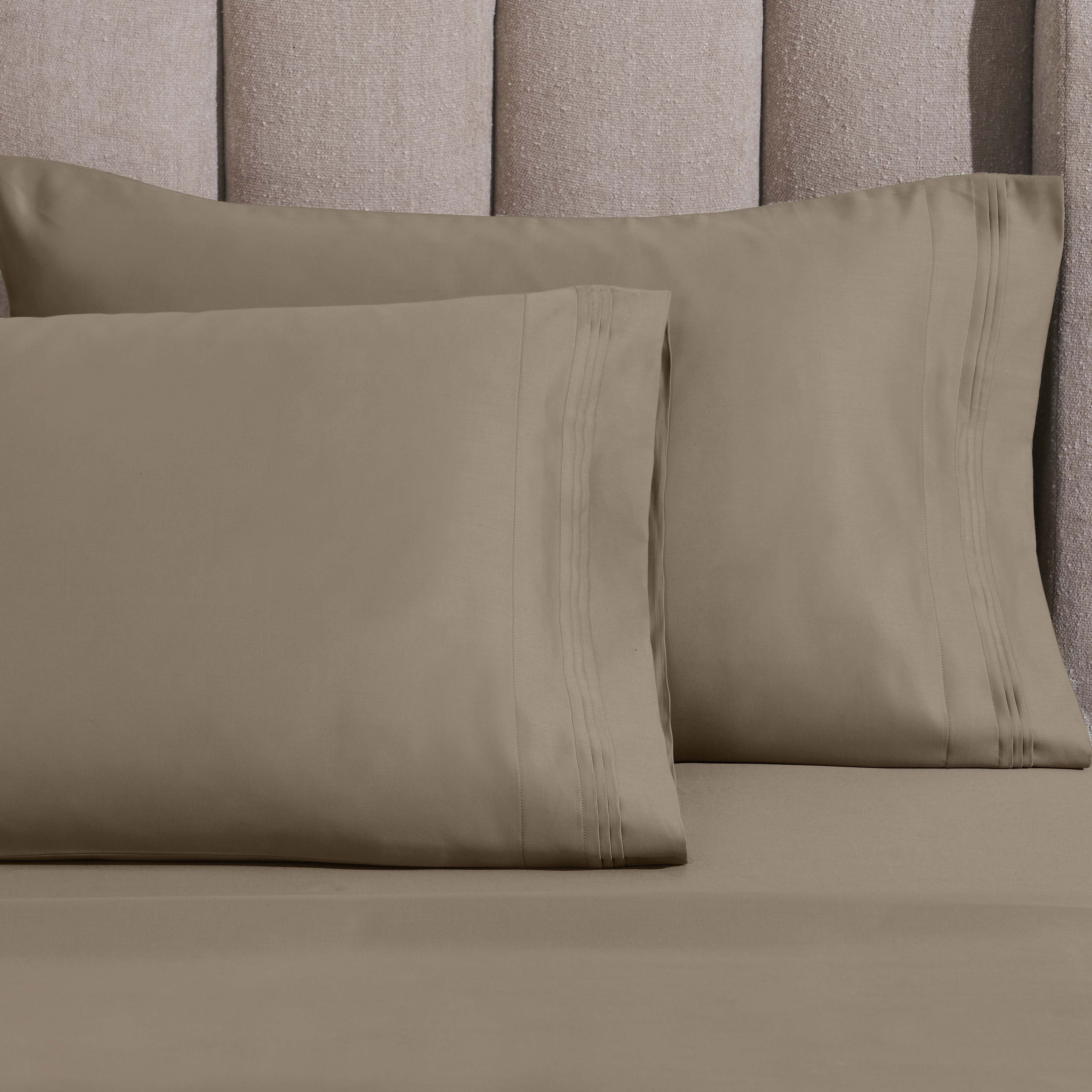 Taupe Egyptian Cotton 1500 Thread Count Pillowcase Set