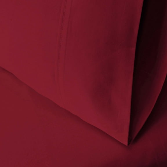 Superior Egyptian Cotton 2 Piece Pillowcase Set, King, Burgundy