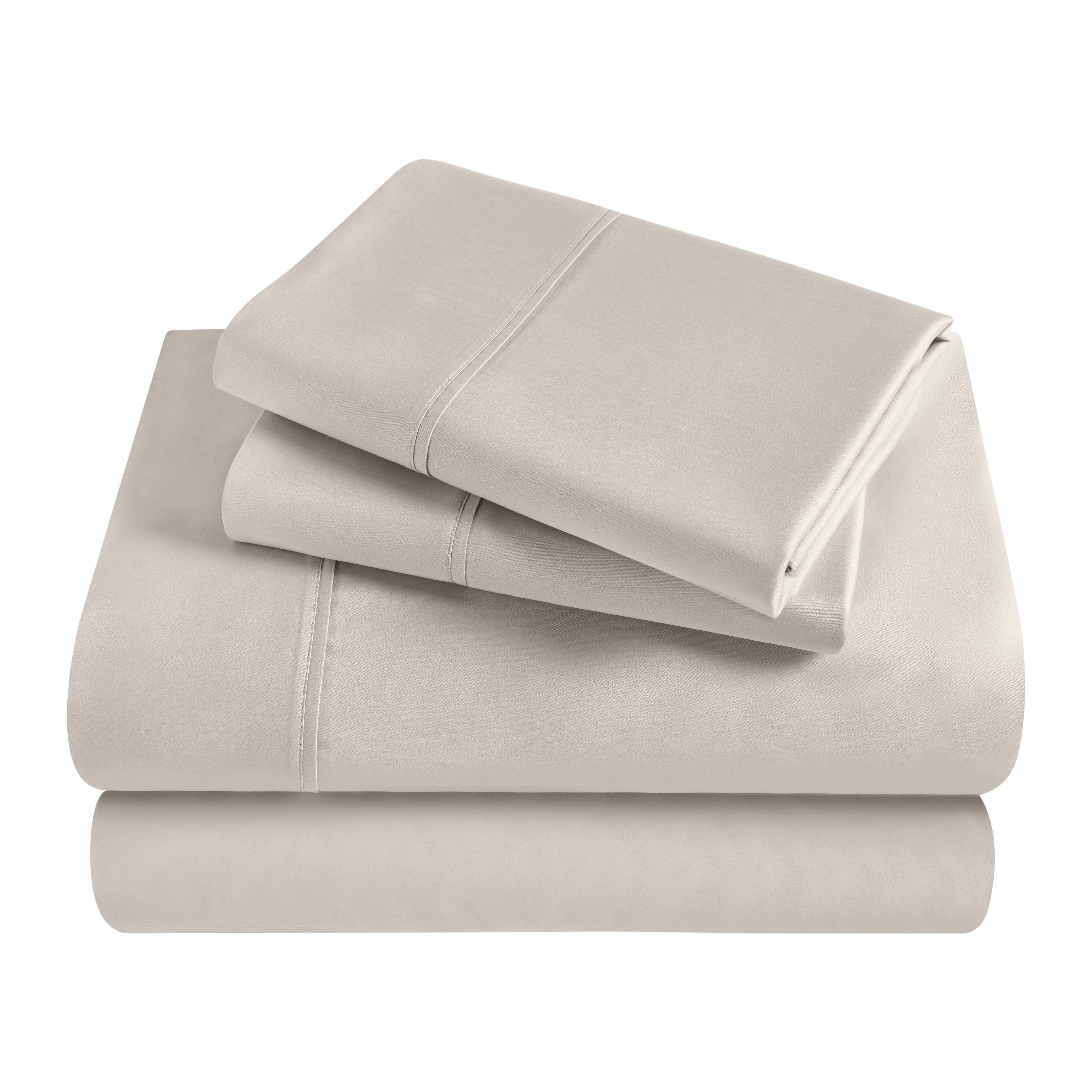 Superior Egyptian Cotton 300 Thread Count Deep Pocket Sheet Set, California King, Light Grey