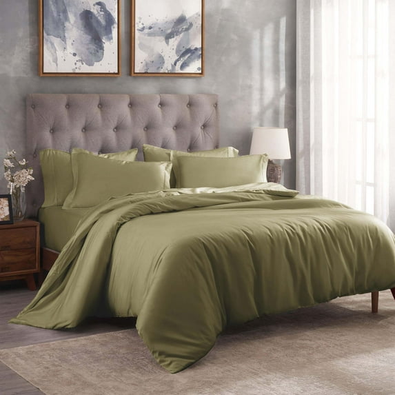 Superior Egyptian Cotton 300 Thread Count Duvet Cover Set, King/California King, Sage