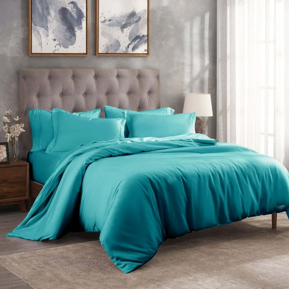 Superior Egyptian Cotton 300 Thread Count Duvet Cover Set, King/California King, Teal