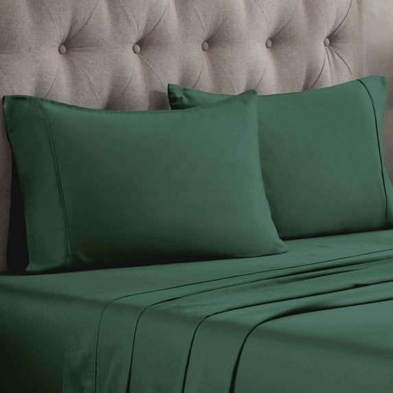 Superior Egyptian Cotton 300 Thread Count Pillowcases, Set of 2, King, Hunter Green