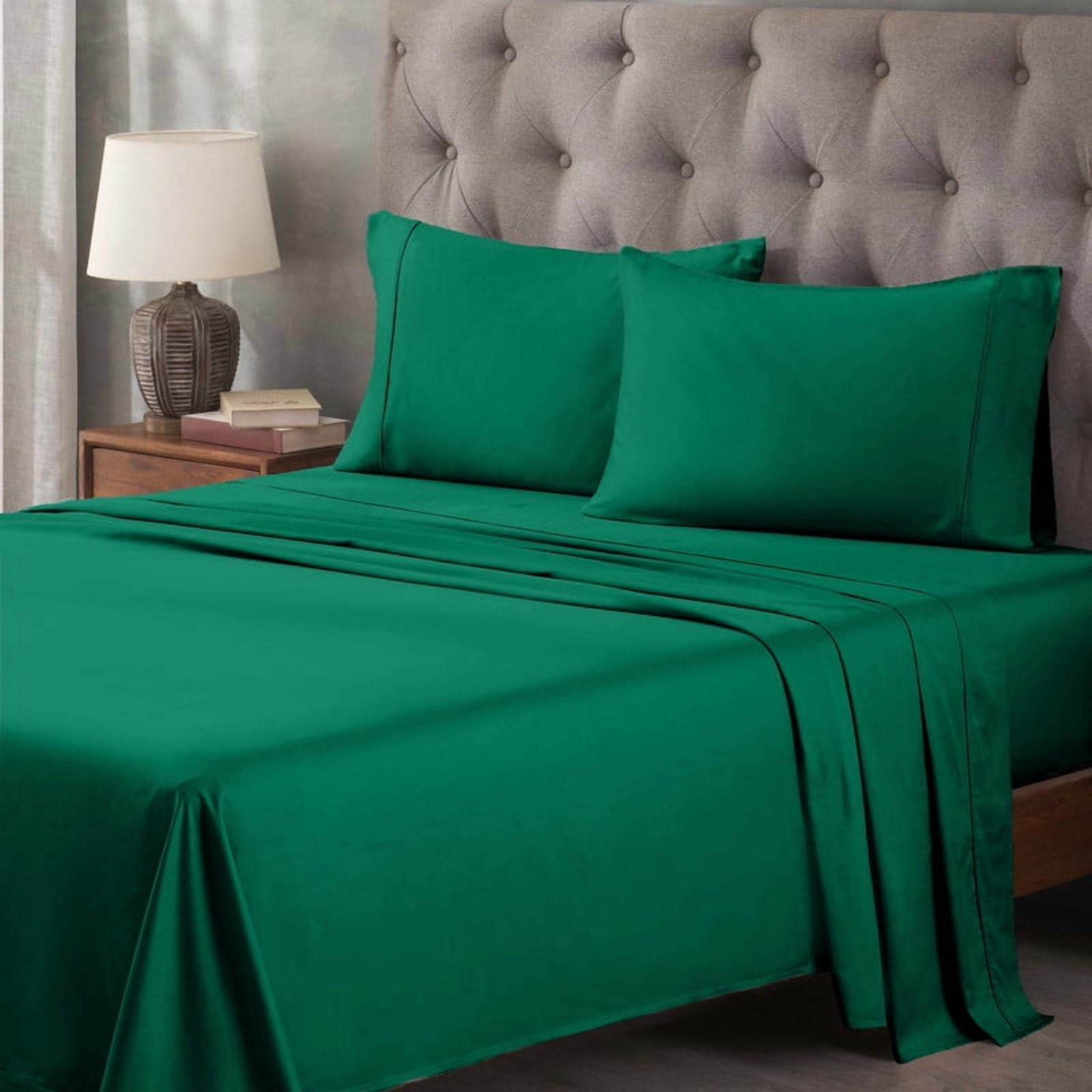 Superior Egyptian Cotton 400 TC Deep Pocket Sheet Set, Split King, Green