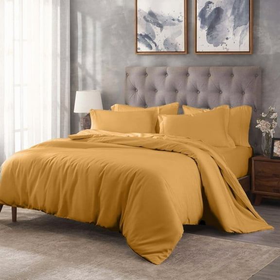 Superior Egyptian Cotton 400 TC Duvet Cover Set, King/ California King, Gold