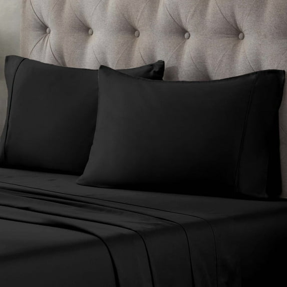 Superior Egyptian Cotton 400 TC Pillowcases, Set of 2, King Size, Black
