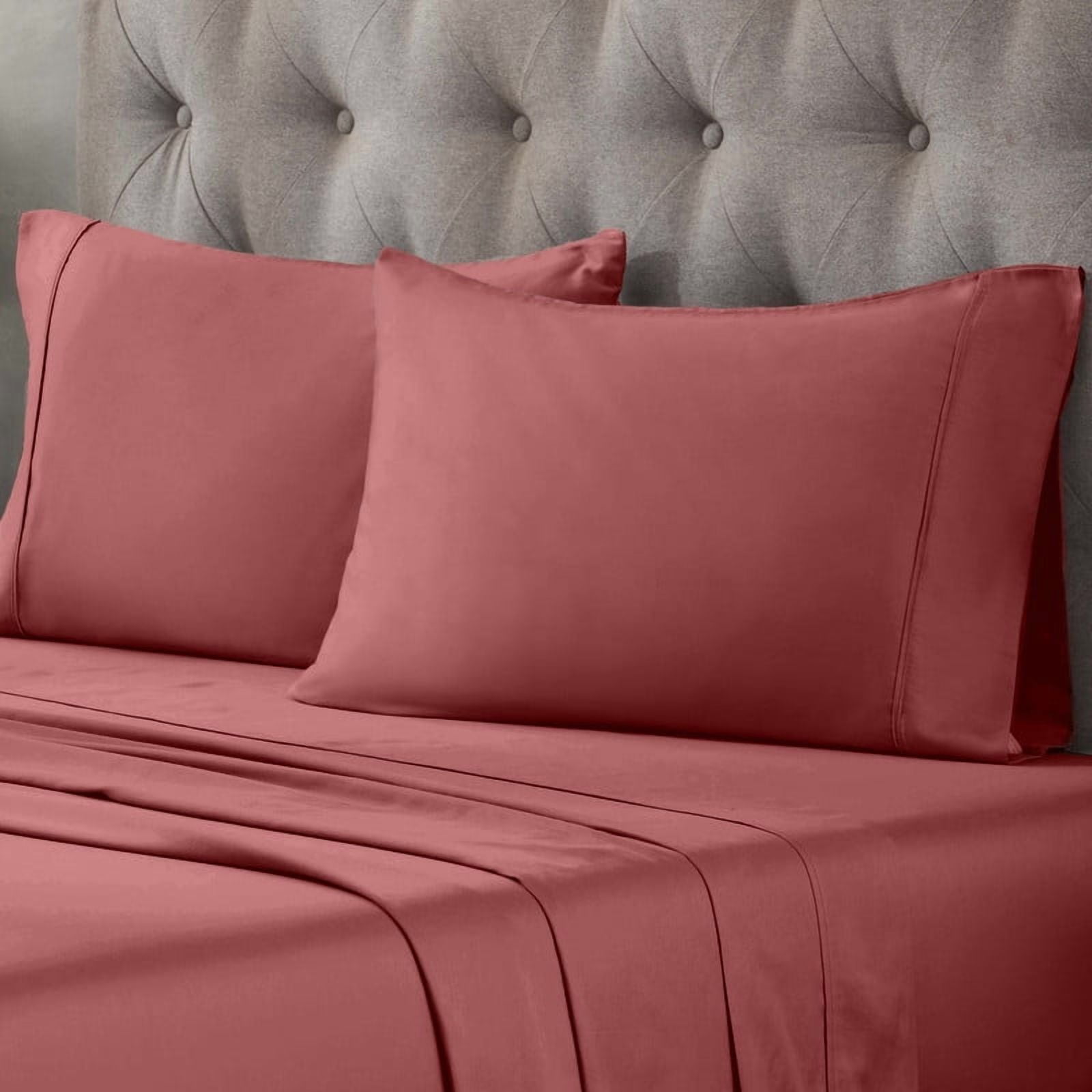 Superior Egyptian Cotton 400 TC Pillowcases, Set of 2, King Size, Blush