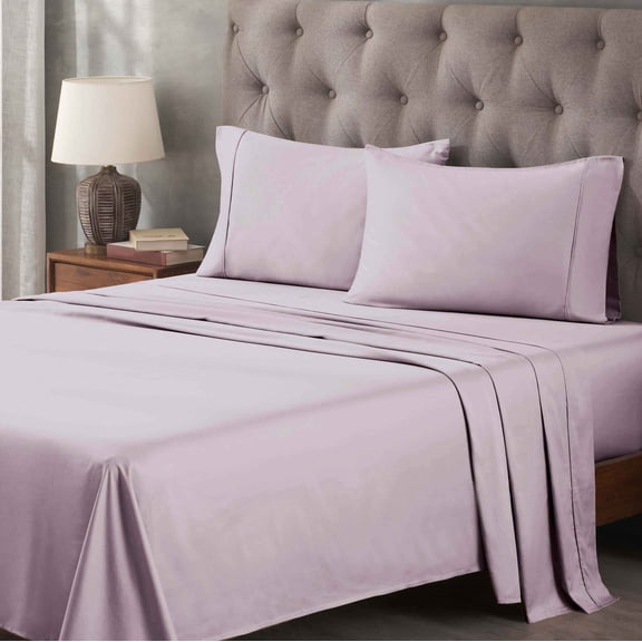 Superior Egyptian Cotton 400 Thread Count Deep Pocket Sheet Set, California King Size, Lilac