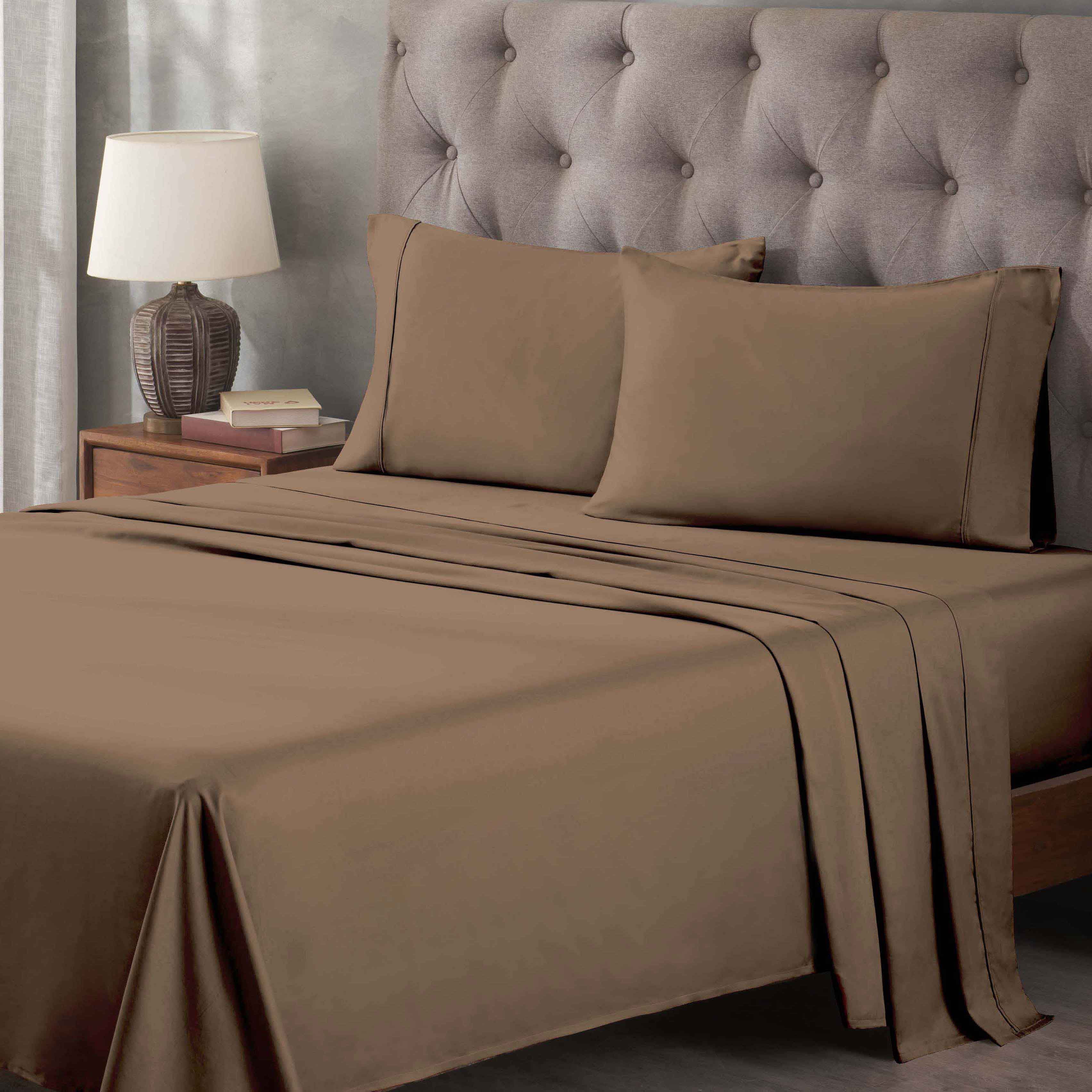 Superior Egyptian Cotton 400 Thread Count Bed Sheet Set, Twin XL, Taupe