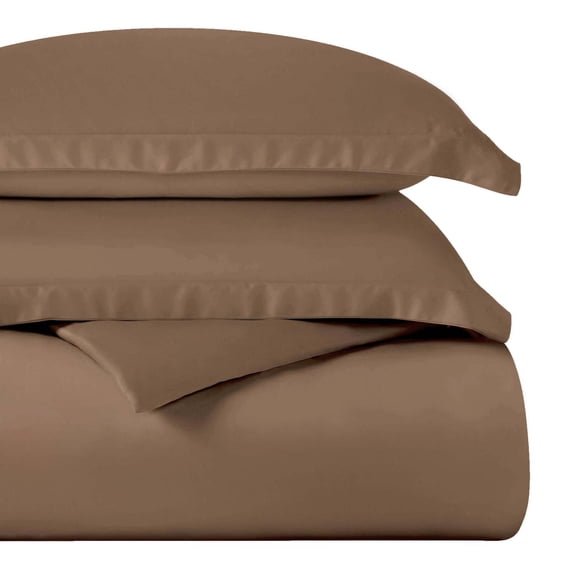 Superior Egyptian Cotton 400 Thread Count Duvet Cover Set, Full/Queen, Taupe