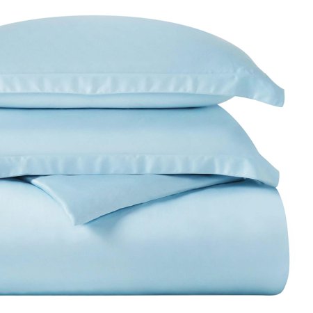 Superior Egyptian Cotton 400 Thread Count Duvet Cover Set, King/California King, Light Blue