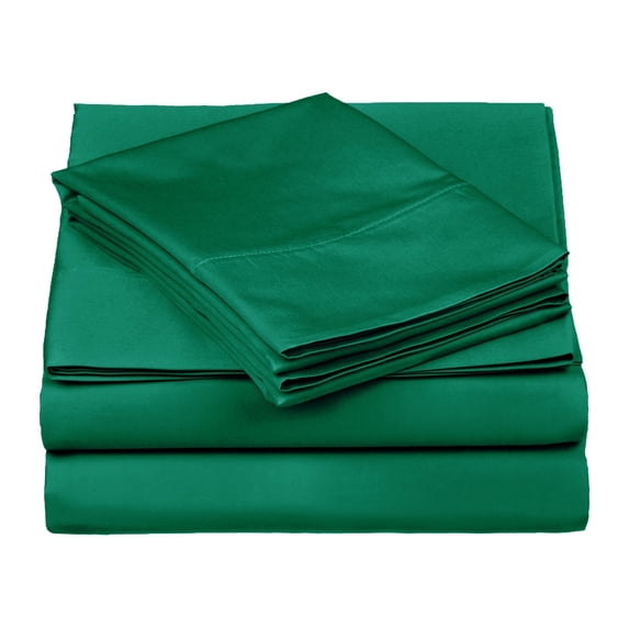 Superior Egyptian Cotton 530 Thread Count Deep Pocket Sheet Set, Queen Size, Green