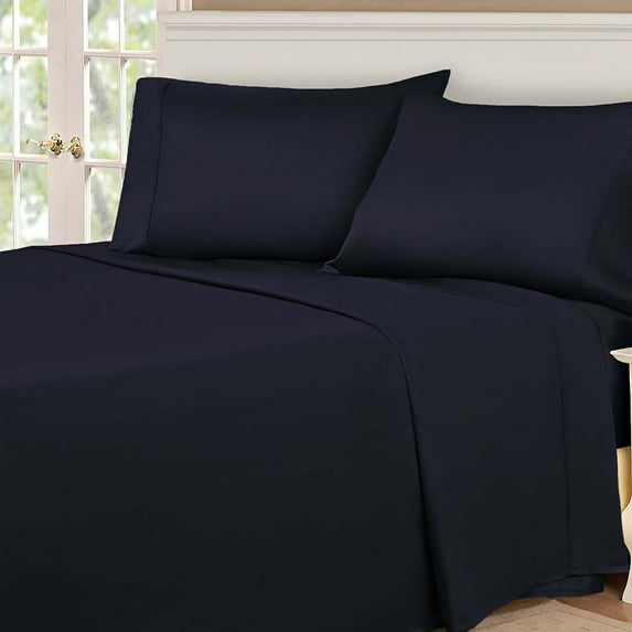 Superior Egyptian Cotton 530 Thread Count Deep Pocket Sheet Set, Twin XL Size, Navy Blue