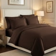 thumbnail image 1 of Superior Egyptian Cotton 530 Thread Count Duvet Cover Set, King/California King, Chocolate, 1 of 6