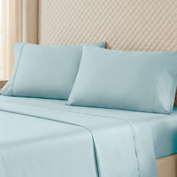 Superior Egyptian Cotton 530 Thread Count Pillowcases, Set of 2, King, Light Blue