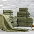 thumbnail image 1 of Superior Egyptian Cotton Absorbent 12-Piece Forest Green Towel Set, 1 of 13
