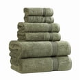 thumbnail image 1 of Superior Egyptian Cotton Absorbent 6-Piece Forest Green Towel Set, 1 of 13