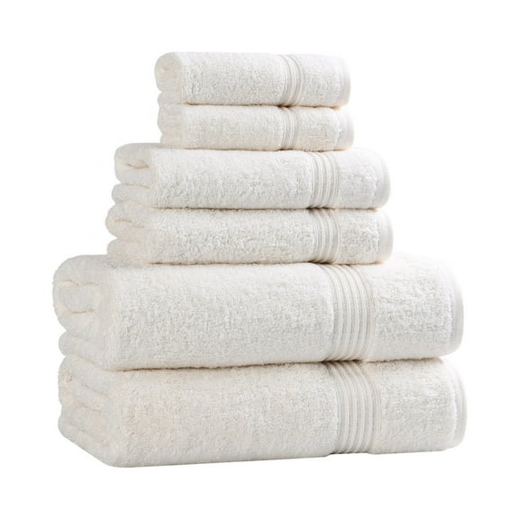 Superior Egyptian Cotton Absorbent 6-Piece Ivory Towel Set