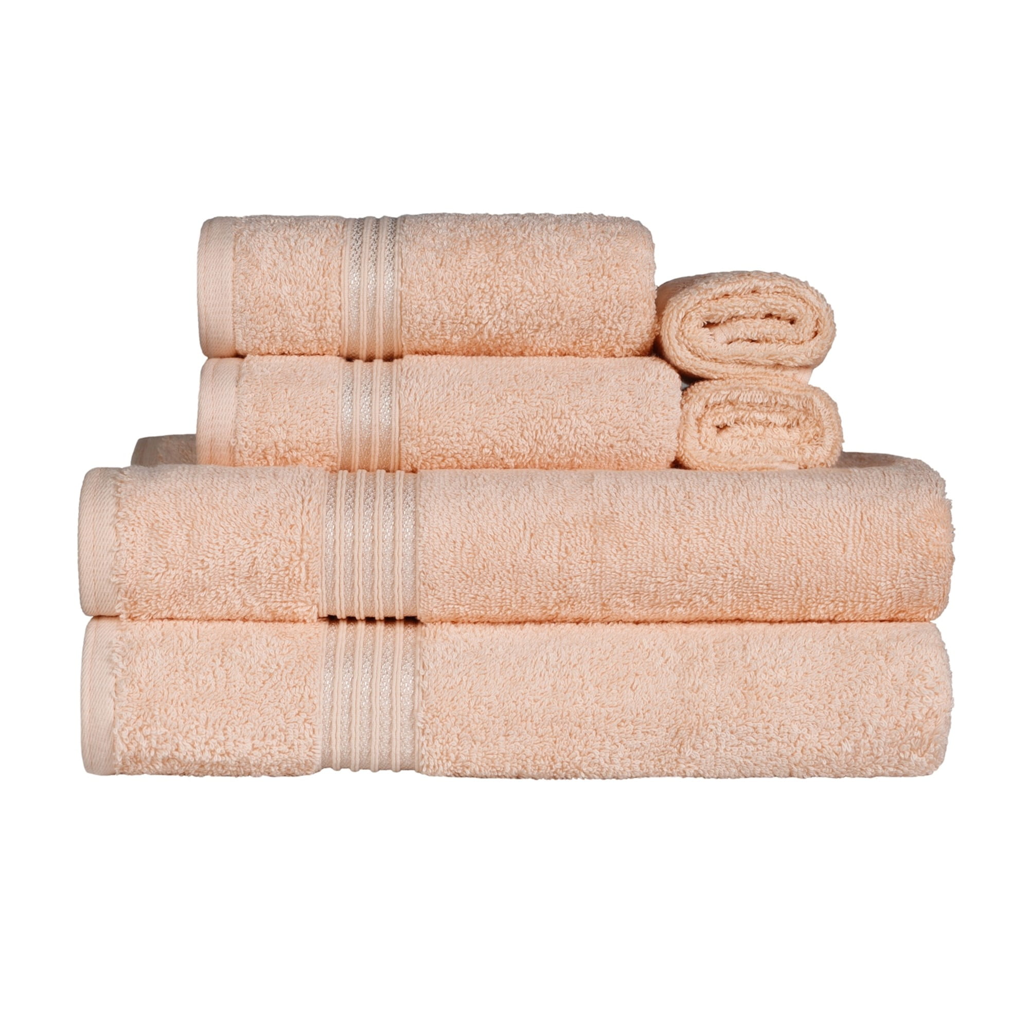 LUXOME Plush Performance 6-Piece Bath Towel Set | Dual-Loop Design | Ultra  Soft | Highly Absorbent | Quick Drying | Oyster (Tan)