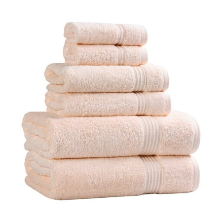 Superior Egyptian Cotton Absorbent 6-Piece Peach Towel Set