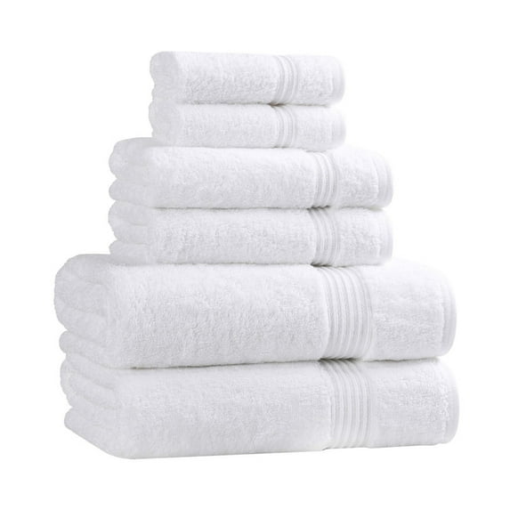 Superior Egyptian Cotton Absorbent 6-Piece White Towel Set