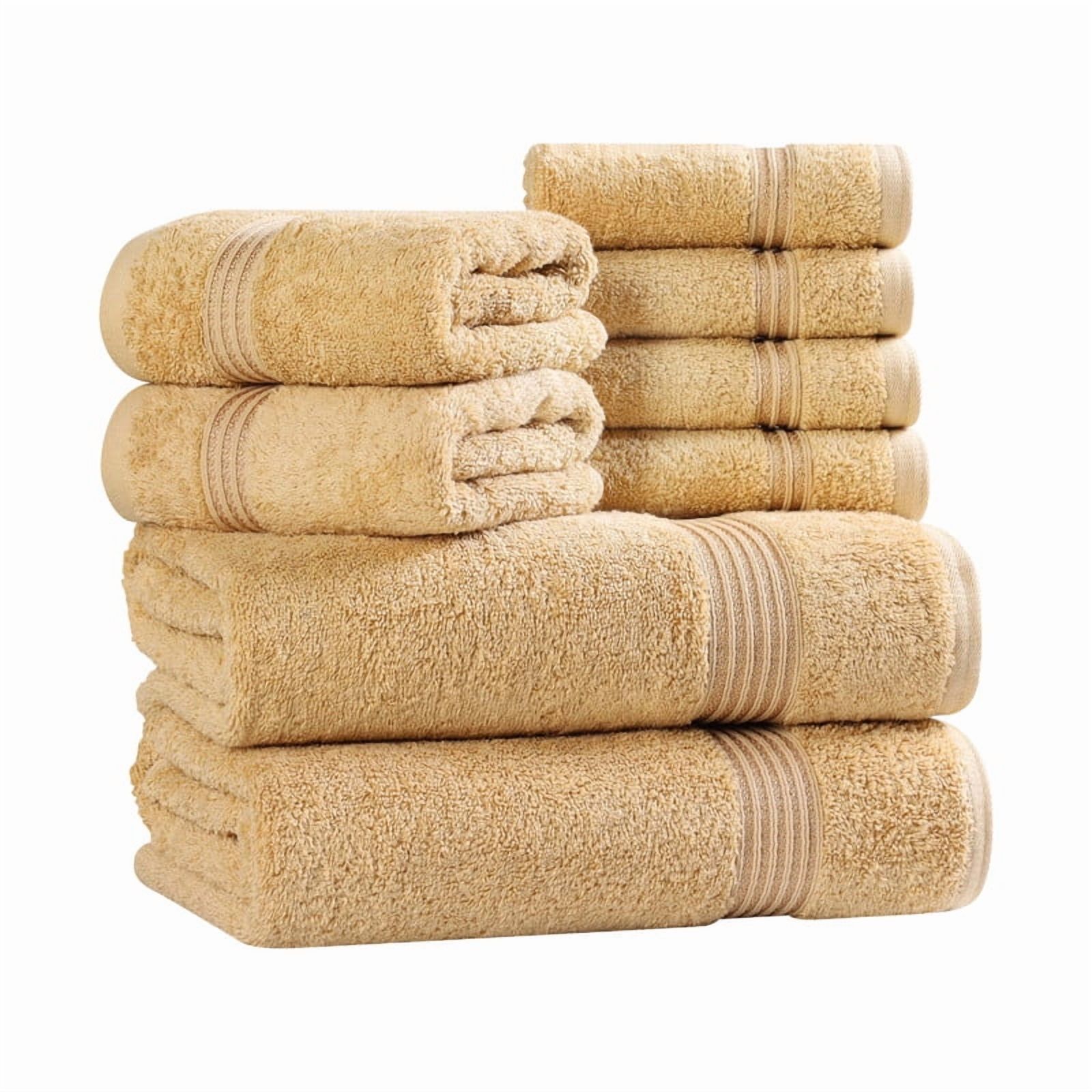 Superior Egyptian Cotton Absorbent 8-Piece Gold Towel Set