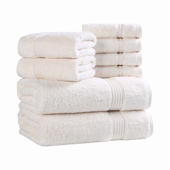 Superior Egyptian Cotton Absorbent 8-Piece Ivory Towel Set