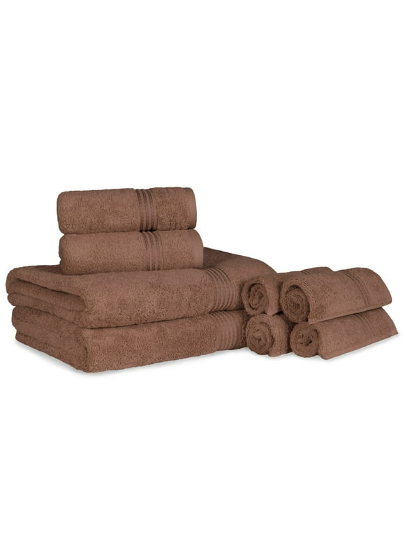 Superior Egyptian Cotton Absorbent 8-Piece Mocha Towel Set