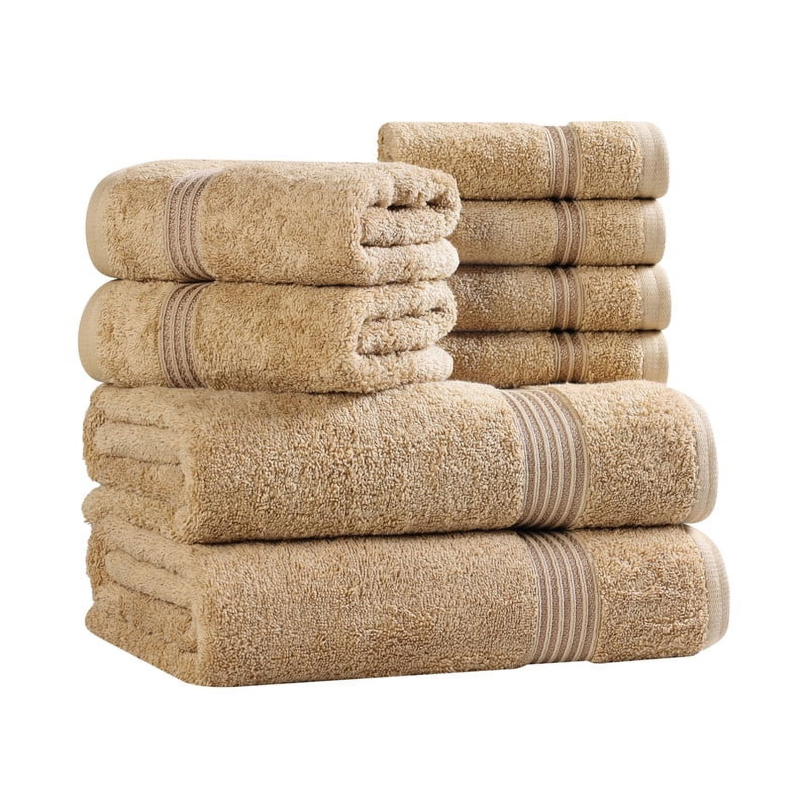 Superior Egyptian Cotton Absorbent 8-Piece, Toast, Towel Set