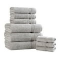 thumbnail image 1 of Superior Egyptian Cotton Absorbent 9-Piece Silver Towel Set, 1 of 13
