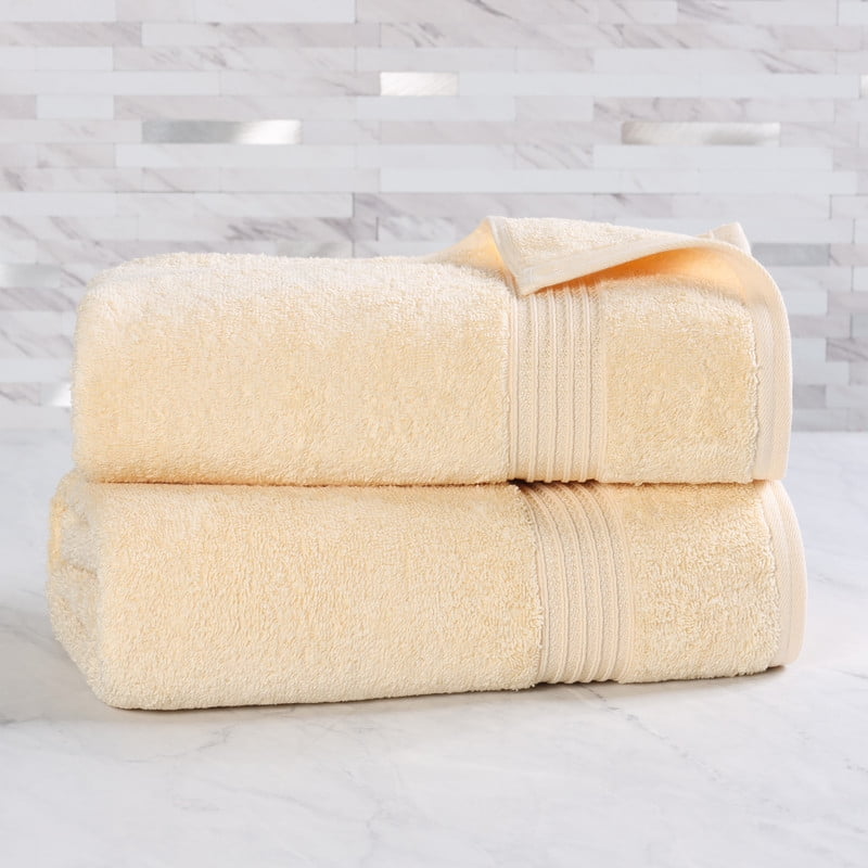 Superior Egyptian Cotton Absorbent Canary Bath Towel Set of 2