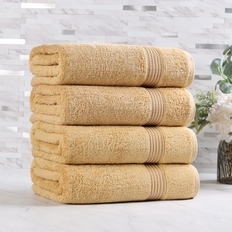 Superior Egyptian Cotton Absorbent Gold Bath Towel Set of 4