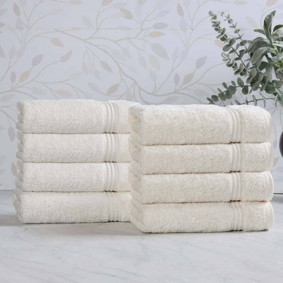 Superior Egyptian Cotton Absorbent Ivory Hand Towel Set of 8