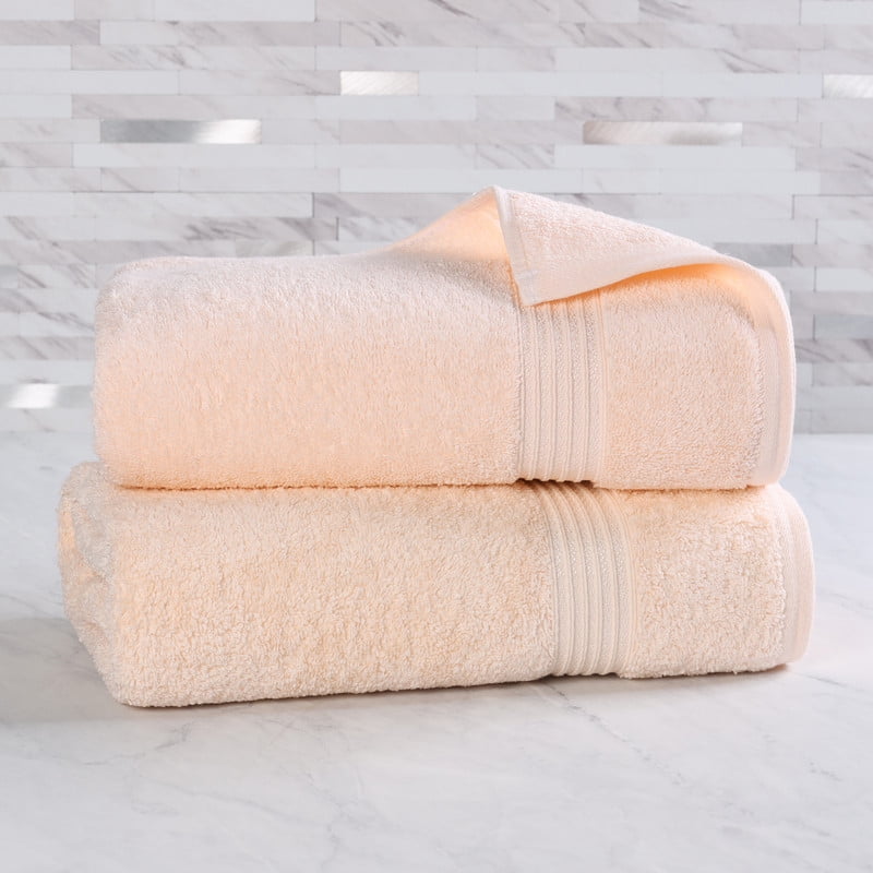 Superior Egyptian Cotton Absorbent Peach Bath Towel Set of 2