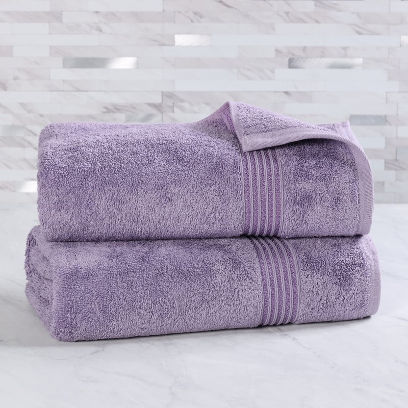 Superior Egyptian Cotton Absorbent Royal Purple Bath Sheet Set of 2
