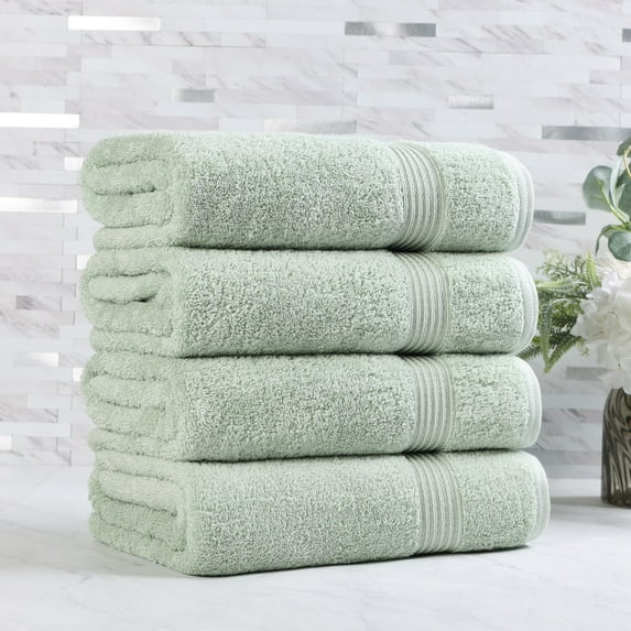 Superior Egyptian Cotton Absorbent Sage Bath Towel Set of 4