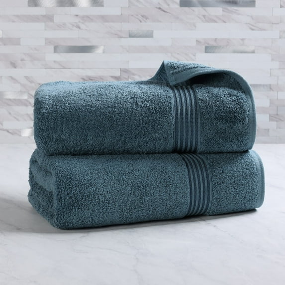 Superior Egyptian Cotton Absorbent Sapphire Bath Towel Set of 2