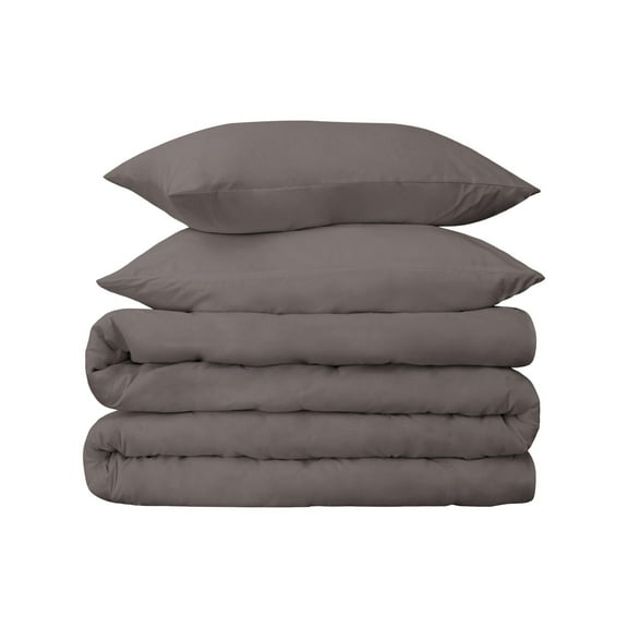 Superior Egyptian Cotton Duvet Cover Set, 90" x 92", 20" x 26", Grey