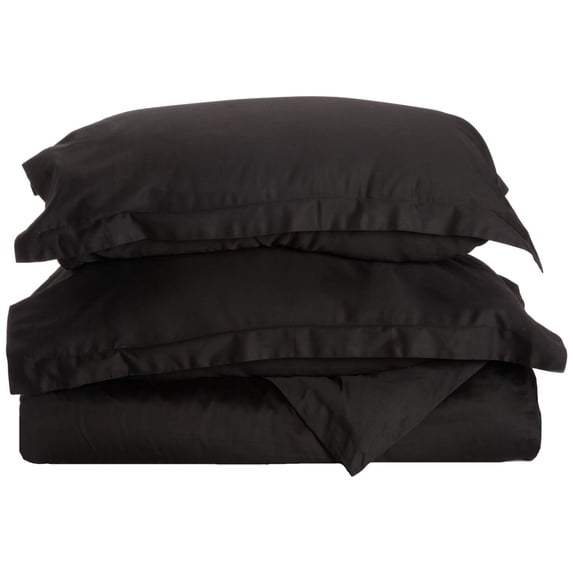 Superior Egyptian Cotton Duvet Cover Set, Full/ Queen, Black