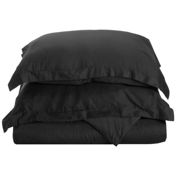 Superior Egyptian Cotton Duvet Cover Set, Full/ Queen, Black