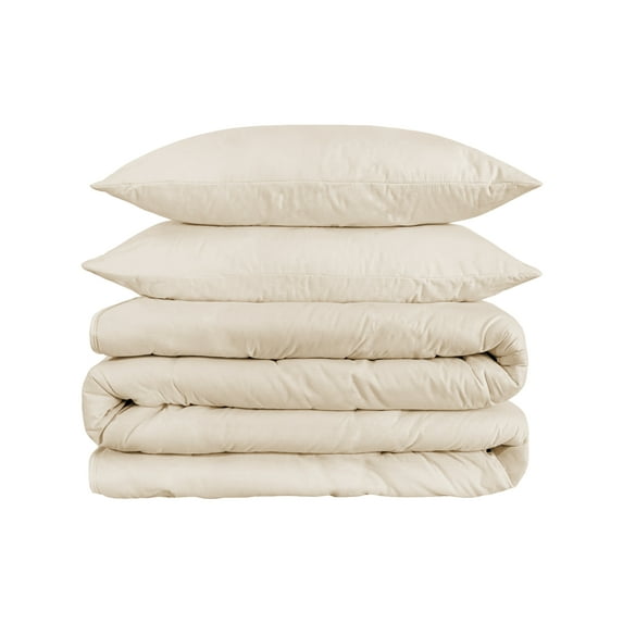 Superior Egyptian Cotton Duvet Cover Set, Full/ Queen, Ivory