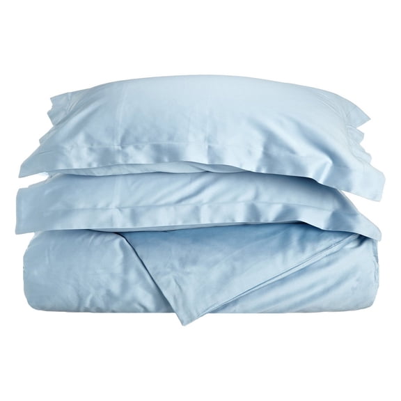 Superior Egyptian Cotton Duvet Cover Set, Full/ Queen, Light Blue