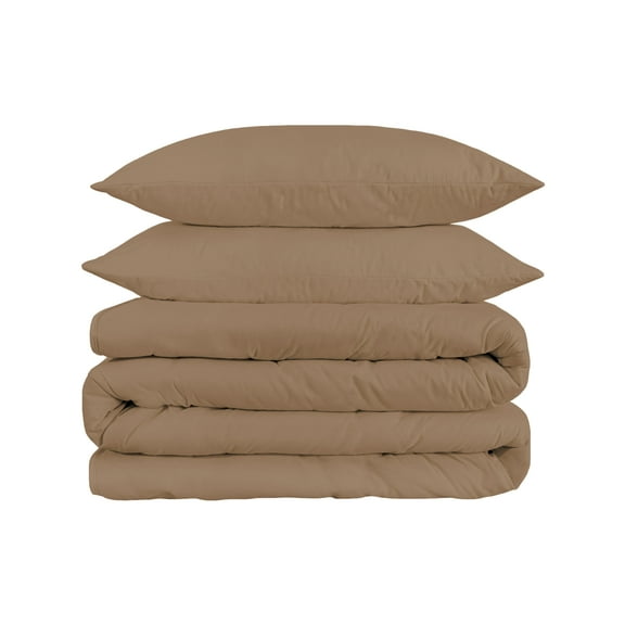 Superior Egyptian Cotton Duvet Cover Set, Full/ Queen, Taupe