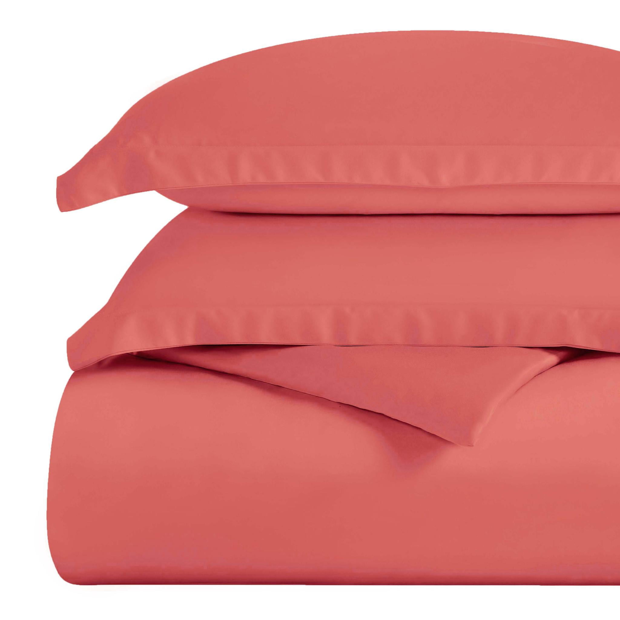 Superior Egyptian Cotton 300 Thread Count Duvet Cover Set, King/California King, Coral